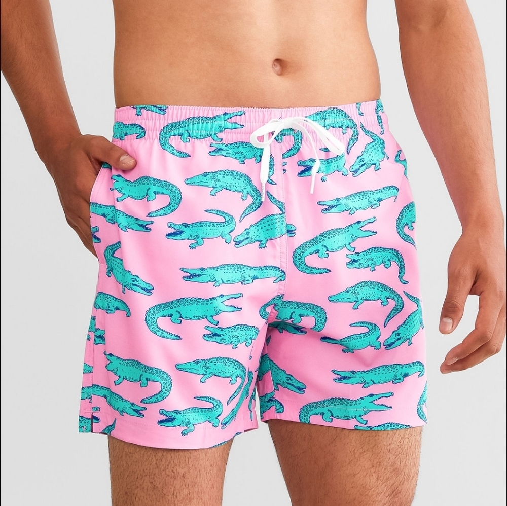 Chubbies Pink and Teal Alligator Print Men's Shorts